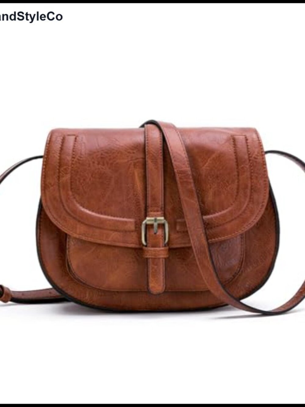 Vegan Leather Saddle Crossbody Bag, Adjustable Strap, Boho Handbag